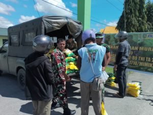 Kodim 1710/Mimika Gelar Gerakan Pangan Murah, Harga Beras Sangat Murah