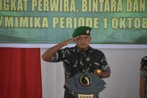 Dandim 1710/Mimika Letkol Inf M Slamet Wijaya, Pimpin Acara Korps Raport Kenaikan Pangkat Prajurit