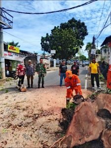 Sertu Heri Hermawan Turun Langsung saat Pohon Tumbang